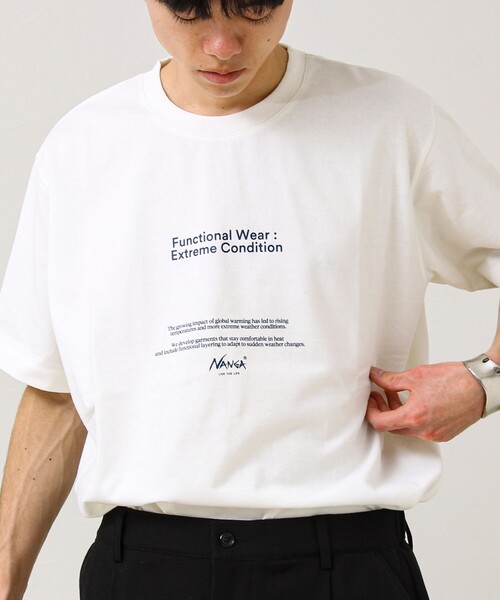 NANGA（ナンガ）の「【NANGA×GLOSTER】別注③ Frontprint Tee（Tシャツ/カットソー・メンズ・ブラック/ブルー/オフホワイト・L/M）」の2枚目の写真