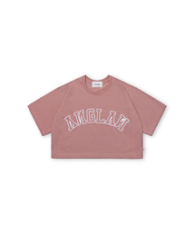 ANGLAN（アングラン）の「[AG.W] Applique Crop Half Tee - Pink（Tシャツ/カットソー）」