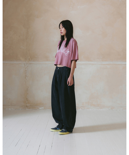 ANGLAN（アングラン）の「[AG.W] Applique Crop Half Tee - Pink（Tシャツ/カットソー・レディース・その他・ONE SIZE）」の5枚目の写真