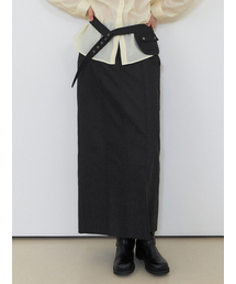 ETMON（エトモン）の「Belt Pintuck Long Skirt, Black（スカート）」