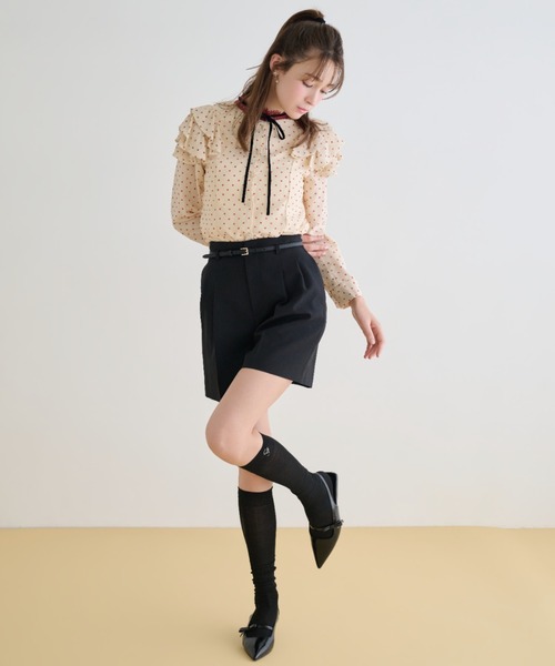 CELFORD(セルフォード)の「【洗える】ハートドットプリントブラウス(シャツ/ブラウス・レディース・レッド/ブラック/アイボリー・38/36)」の4枚目の写真