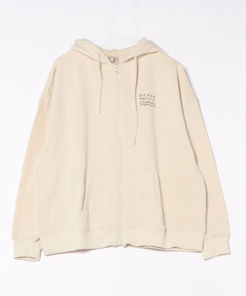 Ocean Pacific（オーシャンパシフィック）の「【OP:オーピー】ユニセックス　ジップアップパーカー・フーディー（パーカー・レディース・ベージュ/アイボリー/チャコール/ヘザーグレー/グリーン・X-LARGE/LARGE/MEDIUM）」の6枚目の写真