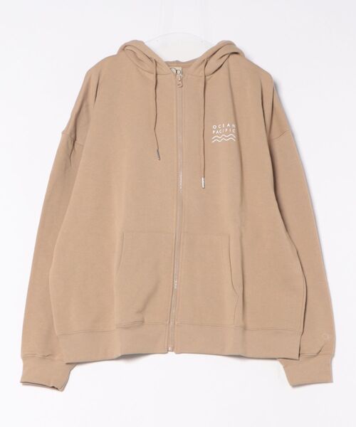 Ocean Pacific（オーシャンパシフィック）の「【OP:オーピー】ユニセックス　ジップアップパーカー・フーディー（パーカー・レディース・ベージュ/アイボリー/チャコール/ヘザーグレー/グリーン・X-LARGE/LARGE/MEDIUM）」の9枚目の写真