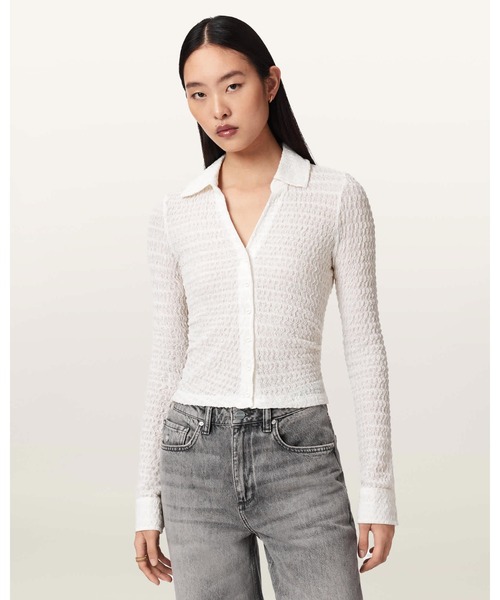 ALLSAINTS(オールセインツ)の「CONNIE SHIRT | CONNIE シャツ(シャツ/ブラウス・レディース・ホワイト・8/10/2/4/6)」の1枚目の写真