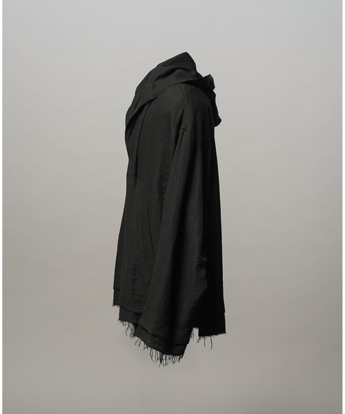 MAISON SPECIAL（メゾンスペシャル）の「《UNISEX》Deep Front Neck Prime-Over Mexican Shirt Hoodie/ディープフロントネックプライムオーバーメキシカンシャツパーカー【MAISON SPECIAL/メゾンスペシャル】（シャツ/ブラウス・メンズ・ブラック/チャコールグレー/ライトイエロー/オレンジ・0/1/2）」の11枚目の写真
