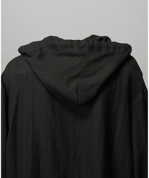 MAISON SPECIAL（メゾンスペシャル）の「《UNISEX》Deep Front Neck Prime-Over Mexican Shirt Hoodie/ディープフロントネックプライムオーバーメキシカンシャツパーカー【MAISON SPECIAL/メゾンスペシャル】（シャツ/ブラウス・メンズ・ブラック/チャコールグレー/ライトイエロー/オレンジ・0/1/2）」の17枚目の写真