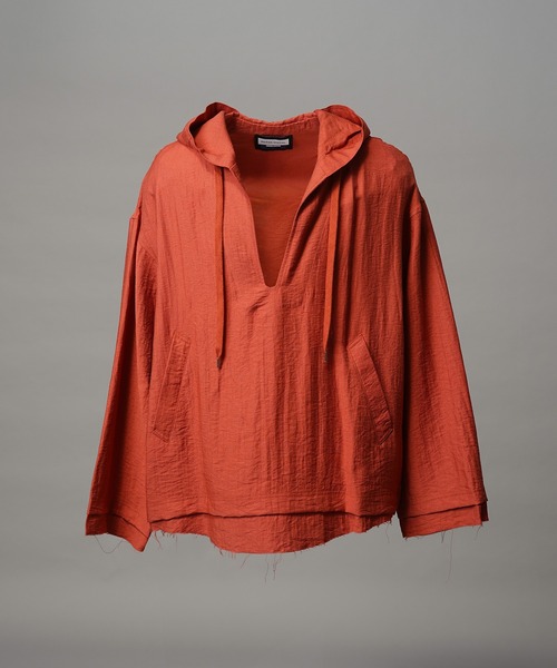 MAISON SPECIAL（メゾンスペシャル）の「《UNISEX》Deep Front Neck Prime-Over Mexican Shirt Hoodie/ディープフロントネックプライムオーバーメキシカンシャツパーカー【MAISON SPECIAL/メゾンスペシャル】（シャツ/ブラウス・メンズ・ブラック/チャコールグレー/ライトイエロー/オレンジ・0/1/2）」の18枚目の写真