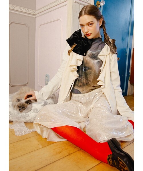 mmts(マミタス)の「ルビー シースルー カットソー(Tシャツ/カットソー・レディース・サックスブルー/グレー・SMALL/MEDIUM)」の1枚目の写真