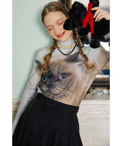 mmts(マミタス)の「ルビー シースルー カットソー(Tシャツ/カットソー・レディース・サックスブルー/グレー・SMALL/MEDIUM)」の2枚目の写真