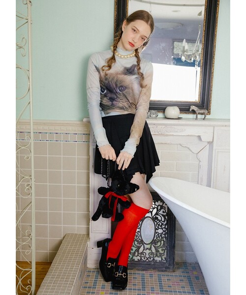 mmts(マミタス)の「ルビー シースルー カットソー(Tシャツ/カットソー・レディース・サックスブルー/グレー・SMALL/MEDIUM)」の14枚目の写真