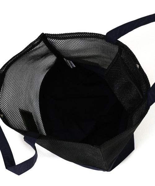 FRUIT OF THE LOOM(フルーツオブザルーム)の「EX MESH TOTE BAG L / メッシュ素材×ナイロン切り替え トートバッグ Lサイズ / カジュアル デイリー 大容量(トートバッグ・メンズ・ブラック/ベージュ/ネイビー/イエロー/ミント・FREE)」の13枚目の写真
