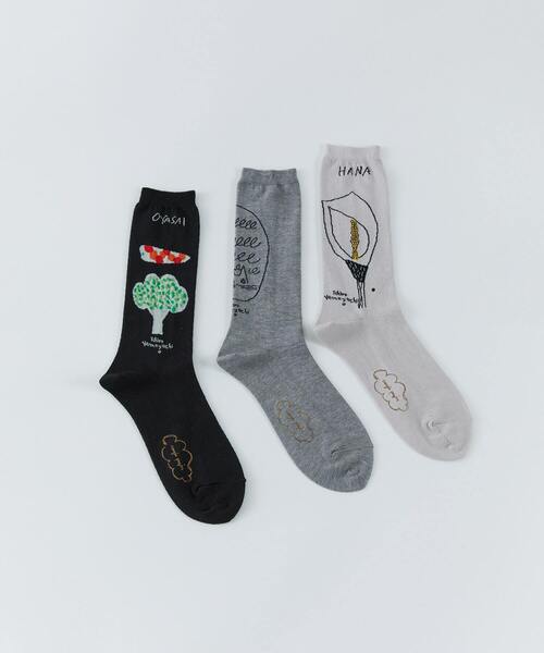 conges payes ADIEU TRISTESSE(コンジェ ペイエ アデュートリステス)の「ichiro yamaguciコラボソックス(ソックス/靴下・レディース・グレー系その他/ブラック/ライトグレー・FREE)」の4枚目の写真