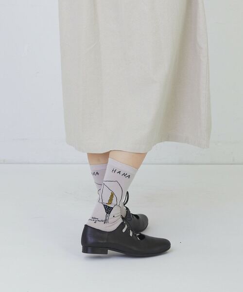 conges payes ADIEU TRISTESSE(コンジェ ペイエ アデュートリステス)の「ichiro yamaguciコラボソックス(ソックス/靴下・レディース・グレー系その他/ブラック/ライトグレー・FREE)」の6枚目の写真