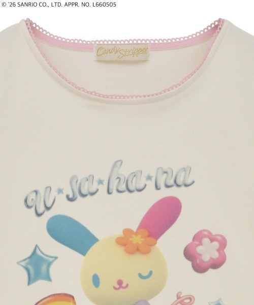 Candy Stripper（キャンディストリッパー）の「【U･SA･HA･NA】FANCY Tシャツ（Tシャツ/カットソー・レディース・アイボリー/イエロー系その他/ヘザーグレー・FREE）」の4枚目の写真