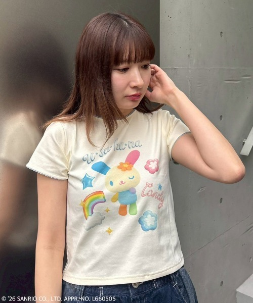 Candy Stripper（キャンディストリッパー）の「【U･SA･HA･NA】FANCY Tシャツ（Tシャツ/カットソー・レディース・アイボリー/イエロー系その他/ヘザーグレー・FREE）」の10枚目の写真