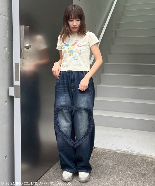 Candy Stripper（キャンディストリッパー）の「【U･SA･HA･NA】FANCY Tシャツ（Tシャツ/カットソー・レディース・アイボリー/イエロー系その他/ヘザーグレー・FREE）」の12枚目の写真