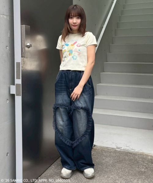 Candy Stripper（キャンディストリッパー）の「【U･SA･HA･NA】FANCY Tシャツ（Tシャツ/カットソー・レディース・アイボリー/イエロー系その他/ヘザーグレー・FREE）」の11枚目の写真