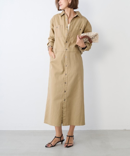 MICA&DEAL（マイカ＆ディール）の「【WEB限定カラーあり】デニムワンピース（ワンピース・レディース・ベージュ/ライトブルー/ブラック・FREE）」の3枚目の写真