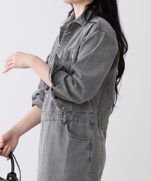MICA&DEAL(マイカ&ディール)の「【WEB限定カラーあり】デニムワンピース(ワンピース・レディース・ベージュ/ライトブルー/ブラック・FREE)」の22枚目の写真