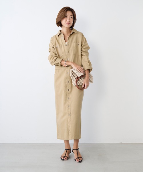 MICA&DEAL（マイカ＆ディール）の「【WEB限定カラーあり】デニムワンピース（ワンピース・レディース・ベージュ/ライトブルー/ブラック・FREE）」の12枚目の写真