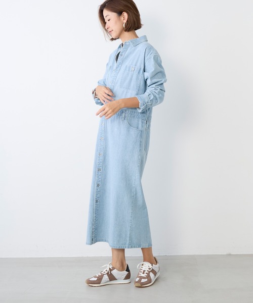 MICA&DEAL（マイカ＆ディール）の「【WEB限定カラーあり】デニムワンピース（ワンピース・レディース・ベージュ/ライトブルー/ブラック・FREE）」の22枚目の写真