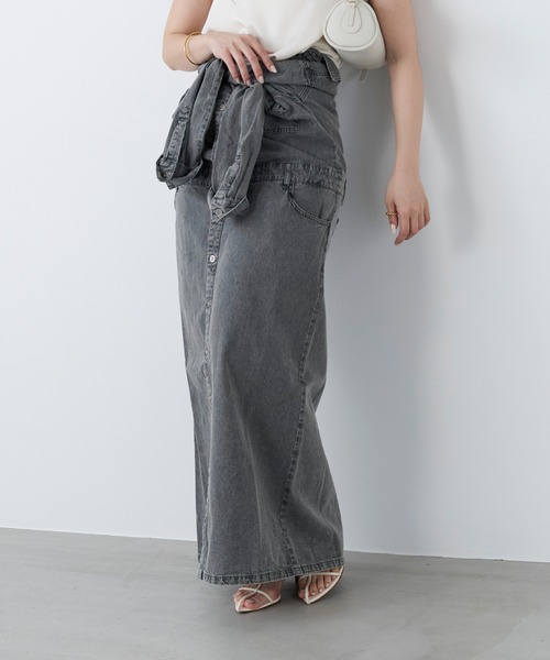 MICA&DEAL(マイカ&ディール)の「【WEB限定カラーあり】デニムワンピース(ワンピース・レディース・ベージュ/ライトブルー/ブラック・FREE)」の5枚目の写真