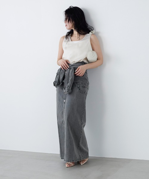 MICA&DEAL(マイカ&ディール)の「【WEB限定カラーあり】デニムワンピース(ワンピース・レディース・ベージュ/ライトブルー/ブラック・FREE)」の9枚目の写真