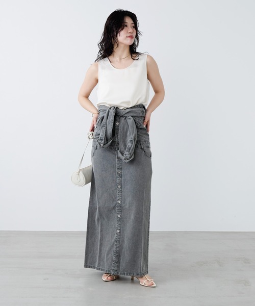 MICA&DEAL(マイカ&ディール)の「【WEB限定カラーあり】デニムワンピース(ワンピース・レディース・ベージュ/ライトブルー/ブラック・FREE)」の10枚目の写真