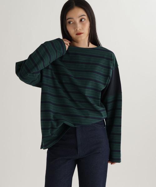 studio CLIP（スタディオクリップ）の「【daily CLIP】ランダムピッチボーダープルオーバー（Tシャツ/カットソー・レディース・ブルー/グレー/ネイビー・FREE）」の2枚目の写真