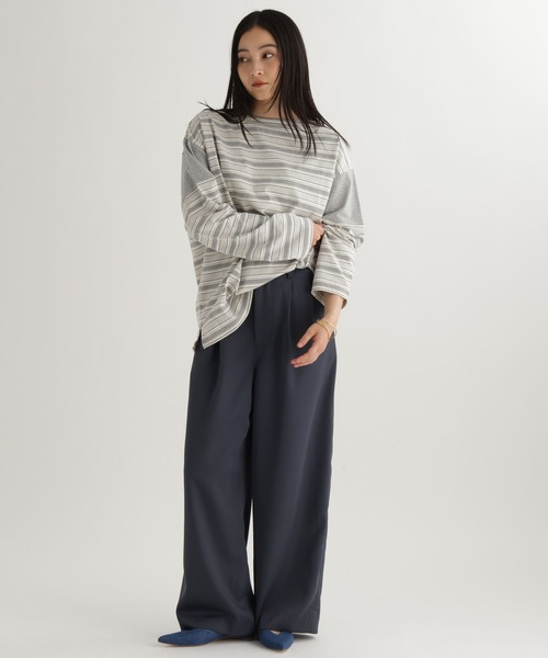 studio CLIP（スタディオクリップ）の「【daily CLIP】ランダムピッチボーダープルオーバー（Tシャツ/カットソー・レディース・ブルー/グレー/ネイビー・FREE）」の7枚目の写真