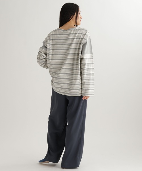 studio CLIP（スタディオクリップ）の「【daily CLIP】ランダムピッチボーダープルオーバー（Tシャツ/カットソー・レディース・ブルー/グレー/ネイビー・FREE）」の10枚目の写真