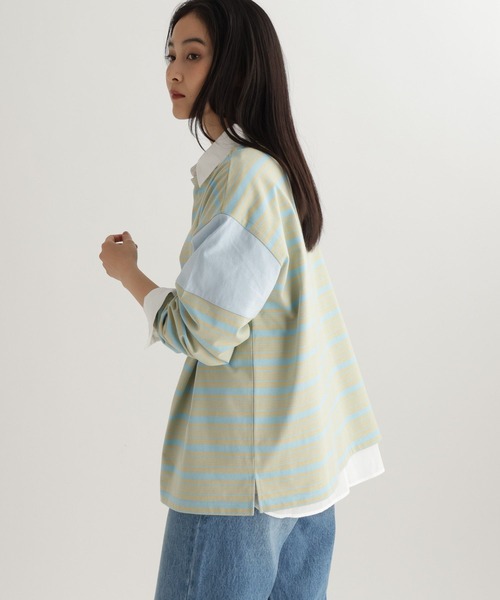 studio CLIP（スタディオクリップ）の「【daily CLIP】ランダムピッチボーダープルオーバー（Tシャツ/カットソー・レディース・ブルー/グレー/ネイビー・FREE）」の12枚目の写真