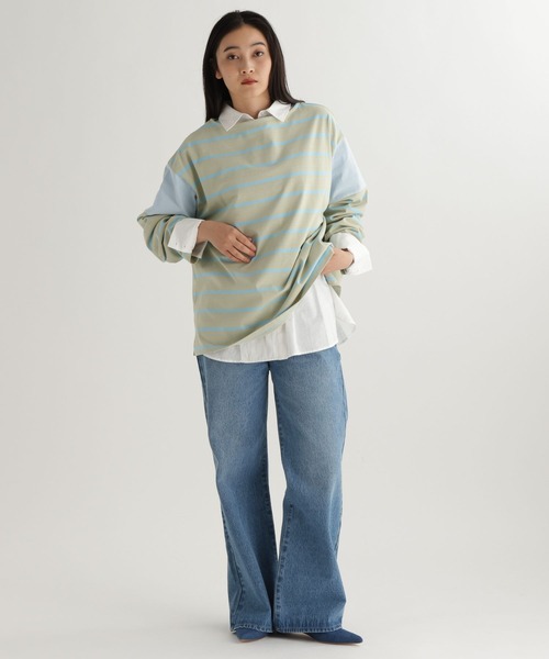 studio CLIP（スタディオクリップ）の「【daily CLIP】ランダムピッチボーダープルオーバー（Tシャツ/カットソー・レディース・ブルー/グレー/ネイビー・FREE）」の14枚目の写真