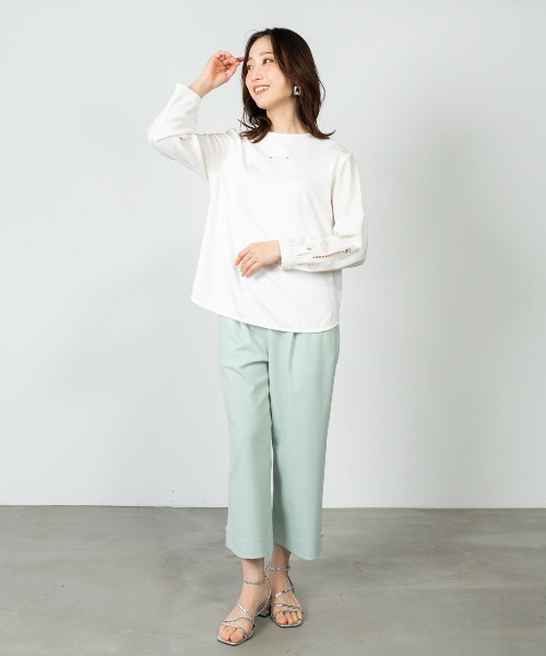 STUDIO PICONE(スタジオピッコーネ)の「フロントタック八分丈パンツ(その他パンツ・レディース・ライトグリーン/ライトブラウン/ネイビー/ベージュ・LL/L/M)」の16枚目の写真