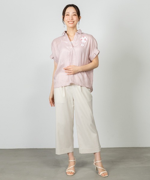 STUDIO PICONE(スタジオピッコーネ)の「フロントタック八分丈パンツ(その他パンツ・レディース・ライトグリーン/ライトブラウン/ネイビー/ベージュ・LL/L/M)」の22枚目の写真