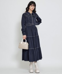 REDYAZEL | 【セットアップ可能】バイカラーステッチショートジャケット(スーツジャケット)