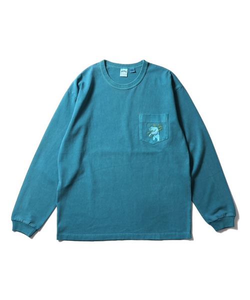 HOUSTON(ヒューストン)の「HOUSTON ピグメント USコットン ロンT(ALASKA)(Tシャツ/カットソー・メンズ・サーモンピンク/ブラック/ターコイズブルー/ナチュラル・X-LARGE/LARGE/XX-LARGE/MEDIUM)」の3枚目の写真