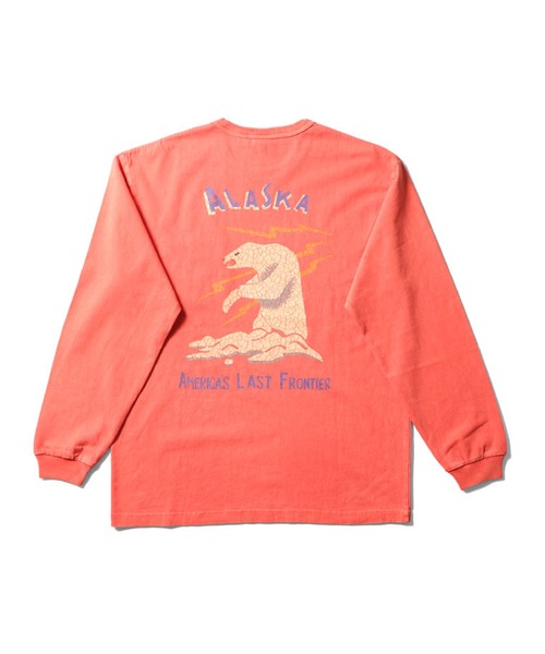 HOUSTON(ヒューストン)の「HOUSTON ピグメント USコットン ロンT(ALASKA)(Tシャツ/カットソー・メンズ・サーモンピンク/ブラック/ターコイズブルー/ナチュラル・X-LARGE/LARGE/XX-LARGE/MEDIUM)」の7枚目の写真