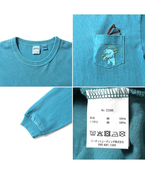 HOUSTON(ヒューストン)の「HOUSTON ピグメント USコットン ロンT(ALASKA)(Tシャツ/カットソー・メンズ・サーモンピンク/ブラック/ターコイズブルー/ナチュラル・X-LARGE/LARGE/XX-LARGE/MEDIUM)」の9枚目の写真