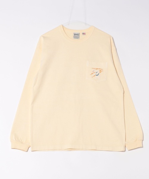 HOUSTON(ヒューストン)の「HOUSTON ピグメント USコットン ロンT(ALASKA)(Tシャツ/カットソー・メンズ・サーモンピンク/ブラック/ターコイズブルー/ナチュラル・X-LARGE/LARGE/XX-LARGE/MEDIUM)」の12枚目の写真