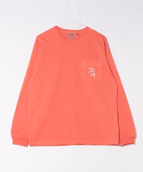 HOUSTON(ヒューストン)の「HOUSTON ピグメント USコットン ロンT(ALASKA)(Tシャツ/カットソー・メンズ・サーモンピンク/ブラック/ターコイズブルー/ナチュラル・X-LARGE/LARGE/XX-LARGE/MEDIUM)」の14枚目の写真