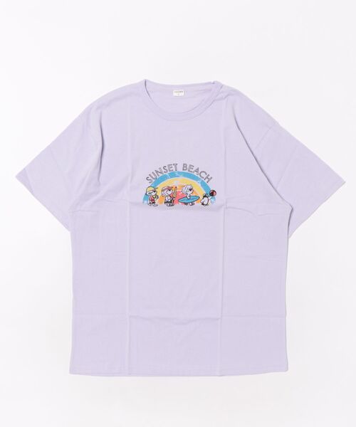 2nd(セカンド)の「ジーンズベーセカンド SUNSET BEACH Tシャツ フリーサイズ(Tシャツ/カットソー・メンズ・オフホワイト/ブラック/パープル・F)」の3枚目の写真