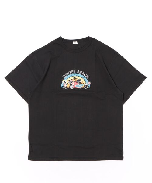 2nd(セカンド)の「ジーンズベーセカンド SUNSET BEACH Tシャツ フリーサイズ(Tシャツ/カットソー・メンズ・オフホワイト/ブラック/パープル・F)」の2枚目の写真