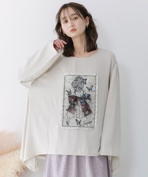 iS ScoLar | ：ラメツイード女の子アップリケプルオーバー(Tシャツ/カットソー)