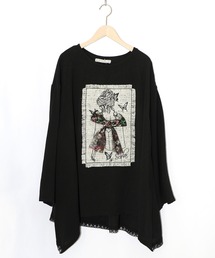 iS ScoLar（イズスカラー）の「：ラメツイード女の子アップリケプルオーバー（Tシャツ/カットソー）」