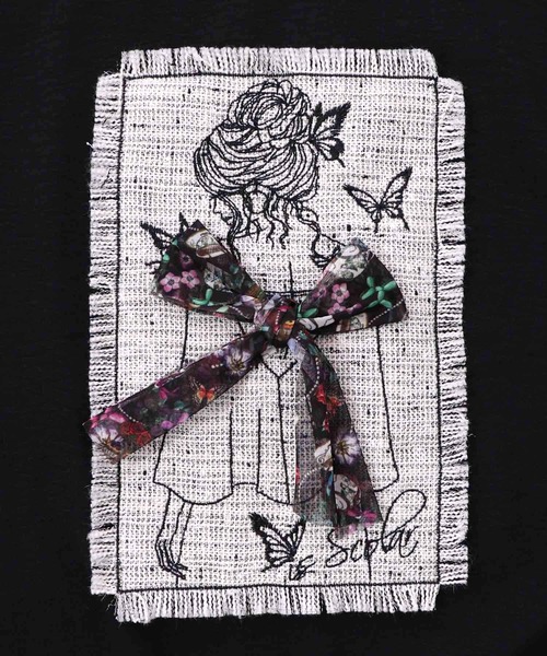 iS ScoLar（イズスカラー）の「：ラメツイード女の子アップリケプルオーバー（Tシャツ/カットソー・レディース・パープル/ブラック/アイボリー・M）」の16枚目の写真