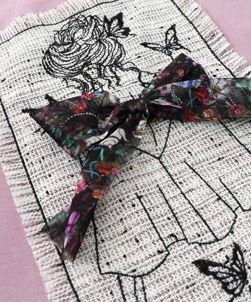 iS ScoLar（イズスカラー）の「：ラメツイード女の子アップリケプルオーバー（Tシャツ/カットソー・レディース・パープル/ブラック/アイボリー・M）」の21枚目の写真