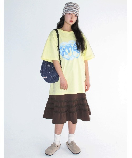 AMESWORLDWIDE（アメスワールドワイド）の「A'GEM/9 × .kom 『AMESWORLDWIDE/アメスワールドワイド』TWINKLE GYM SACK/トゥインクルジムサック（バックパック/リュック・レディース・ネイビー/イエロー・FREE）」の7枚目の写真