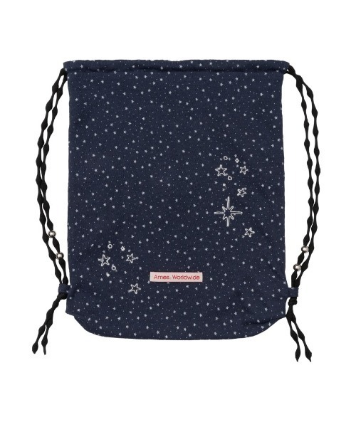AMESWORLDWIDE（アメスワールドワイド）の「A'GEM/9 × .kom 『AMESWORLDWIDE/アメスワールドワイド』TWINKLE GYM SACK/トゥインクルジムサック（バックパック/リュック・レディース・ネイビー/イエロー・FREE）」の18枚目の写真