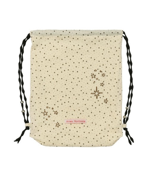AMESWORLDWIDE（アメスワールドワイド）の「A'GEM/9 × .kom 『AMESWORLDWIDE/アメスワールドワイド』TWINKLE GYM SACK/トゥインクルジムサック（バックパック/リュック・レディース・ネイビー/イエロー・FREE）」の11枚目の写真